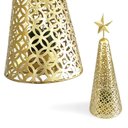 Ver imagem 4 de Árvore Natalina Vazada Porta-Velas com Estrela em Metal 28x9cm