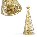 Ver imagem 2 de Árvore Natalina Vazada Porta-Velas com Estrela em Metal 28x9cm