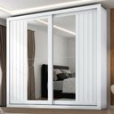 Ver imagem 2 de Guarda Roupa Casal 2 Portas de Correr com Espelho Versale 241 cm Branco Absoluto Zanz