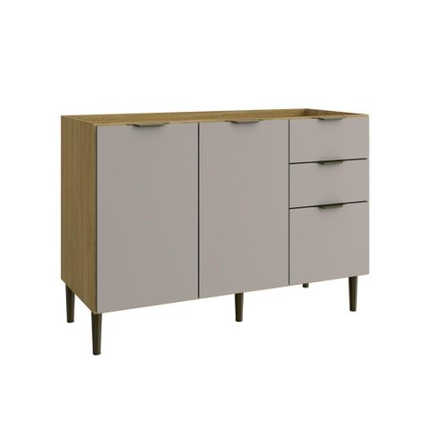 Balcão Gabinete para Pia 120 cm 3 Portas 2 Gavetas Capadócia Amadeirado 100% MDF Casamia