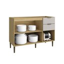 Ver imagem 3 de Balcão Gabinete para Pia 120 cm 3 Portas 2 Gavetas Capadócia Amadeirado 100% MDF Casamia