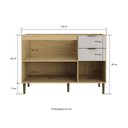Ver imagem 2 de Balcão Gabinete para Pia 120 cm 3 Portas 2 Gavetas Capadócia Amadeirado 100% MDF Casamia