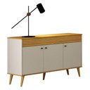 Ver imagem 1 de Aparador Buffet 3 Portas Jade Gold Cinamomo Off White - Leifer