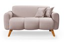 Ver imagem 1 de Namoradeira Dallas Confortavel Moderna em Linho Pes em Madeira: Creme