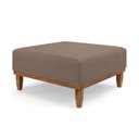 Ver imagem 1 de Puff Decorativo Quadrado com Rodapé Madeira Sara - Linho Marrom