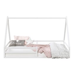 Cama Montessoriana Madeira Maciça Casa Estrado Sila Branco - 6