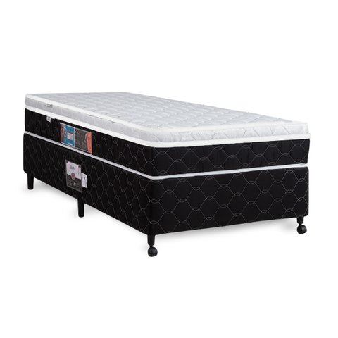 Cama Box + Colchão Castor Solteiro Montblanc One Face D33 96x203x52cm