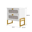 Ver imagem 4 de Kit 2 Mesas de Cabeceira Luxo Titanium com Fino Acabamento 45cm