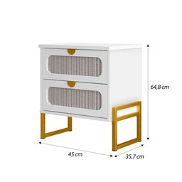 Kit 2 Mesas de Cabeceira Luxo Titanium com Fino Acabamento 45cm - 4