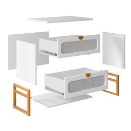 Kit 2 Mesas de Cabeceira Luxo Titanium com Fino Acabamento 45cm - 6