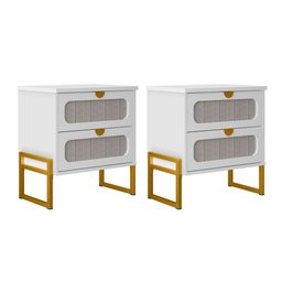 Kit 2 Mesas de Cabeceira Luxo Titanium com Fino Acabamento 45cm - 1