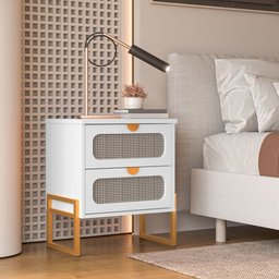 Kit 2 Mesas de Cabeceira Luxo Titanium com Fino Acabamento 45cm - 2