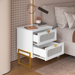 Kit 2 Mesas de Cabeceira Luxo Titanium com Fino Acabamento 45cm - 7