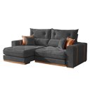 Ver imagem 1 de Sofa Retratil e Reclinavel Montreal 210cm Kc Rei de Casa Veludo Cinza