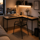 Ver imagem 7 de Escrivaninha em L Industrial Mesa de Canto para Escritório e Home Office em Madeira e Metal - Mel