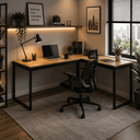 Ver imagem 2 de Escrivaninha em L Industrial Mesa de Canto para Escritório e Home Office em Madeira e Metal - Mel