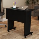 Ver imagem 1 de Mesa Escrivaninha Dobrável Alpes com Rodízio Preto - Panorama Móveis