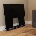 Ver imagem 4 de Mesa Escrivaninha Dobrável Alpes com Rodízio Preto - Panorama Móveis
