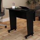 Ver imagem 6 de Mesa Escrivaninha Dobrável Alpes com Rodízio Preto - Panorama Móveis
