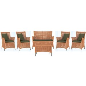 Jogo Sofá 4 Poltronas e Mesa Igapó Fendi E13 Trama Original Terra Cota