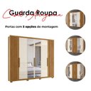 Ver imagem 4 de Guarda Roupa Casal Araguaia 6 Portas Freijó Off White com Espelho - Moval