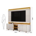 Ver imagem 3 de Estante e Home Theater Ripado para TV até 75 Polegadas com 100% MDF 240CMX200CM LED Lord Marrom Bali
