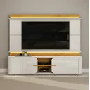 Ver imagem 1 de Estante para Tv até 75 Polegadas 200cmx240cm Ripado 100% Mdf com Led Lord