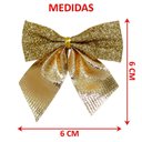 Ver imagem 4 de Kit 48 Enfeite Árvore Natal Lacinho Laço Gliter Dourado 6cm