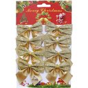 Ver imagem 1 de Kit 48 Enfeite Árvore Natal Lacinho Laço Gliter Dourado 6cm
