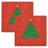 Kit Guardanapo de Natal Estampado Vermelho Pinheiro Verde 33x33cm Folha Dupla Prime 40 Unidades - 2