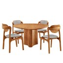 Ver imagem 2 de Sala de Jantar Mesa Selene 135cm Tampo Laminado Organico e 4 Cadeiras Solaris Soft