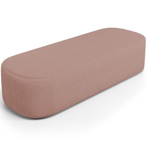 Puff Decorativo Orgânico para Living Quarto 195cm Doha W01 Linho Rosê - Lyam Decor