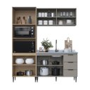 Ver imagem 7 de Cozinha Completa Modulada 3 Peças com Torre Quente Lavínia Marrom/Imperial/Fumê