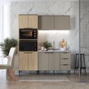 Ver imagem 1 de Cozinha Completa Modulada 3 Peças com Torre Quente Lavínia Marrom/Imperial/Fumê