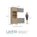 Ver imagem 4 de Cozinha Completa Modulada 3 Peças com Torre Quente Lavínia Marrom/Imperial/Fumê