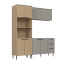 Ver imagem 3 de Cozinha Completa Modulada 3 Peças com Torre Quente Lavínia Marrom/Imperial/Fumê
