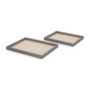 Ver imagem 1 de Kit 02 Bandejas Decorativas em Mdf com Revestimento em Pu Cinza 19331 Mart