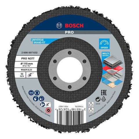 Disco Limpeza Prof Metal 115 Black - 2608607632000 - Bosch Disco Limpeza Prof Metal 115 Black- 26086
