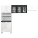 Ver imagem 2 de Armário de Cozinha de Aço com Vidro 3 Peças Topázio Branco/Preto