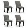 Cadeira Sala de Jantar Base Madeira Preto Kit 4 Sofia Suede Grafite D03 - D'rossi - 1