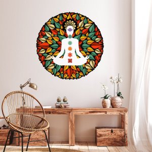 Adesivo de Parede - Mandala Meditação Dekalque Adesivo Adesivo de Parede Recortado 60X60