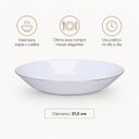 Ver imagem 6 de Prato Fundo Opalino Catarina Branco 21,5cm com Borda Dourada