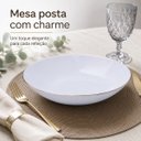 Ver imagem 7 de Prato Fundo Opalino Catarina Branco 21,5cm com Borda Dourada