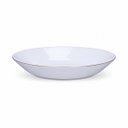 Ver imagem 1 de Prato Fundo Opalino Catarina Branco 21,5cm com Borda Dourada