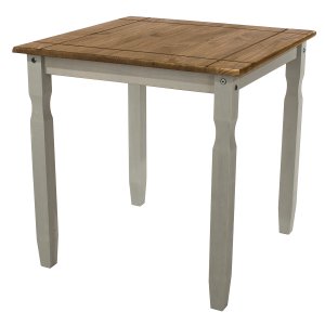 Mesa de Jantar Quadrada de Madeira Cinza Lavado