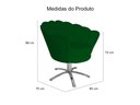 Ver imagem 3 de Poltrona Decorativa Pétala Base Giratória Metal Suede Verde Mz Decor