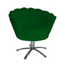 Ver imagem 1 de Poltrona Decorativa Pétala Base Giratória Metal Suede Verde Mz Decor