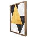Ver imagem 3 de Quadro Decorativo Caixa Geométrico Mármore Triângulos Tacolado Moldura Caixa Alta 4,5cm Branca sem V