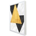 Ver imagem 1 de Quadro Decorativo Caixa Geométrico Mármore Triângulos Tacolado Moldura Caixa Alta 4,5cm Branca sem V