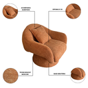 Ver imagem 6 de Poltrona Giratória Decorativa Orgânica Sala Estar Cogumelo Bouclê Moscow Terracota Vimont Moveis